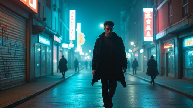 Scènes urbaines stylisées accompagnant un artiste dans un clip musical.